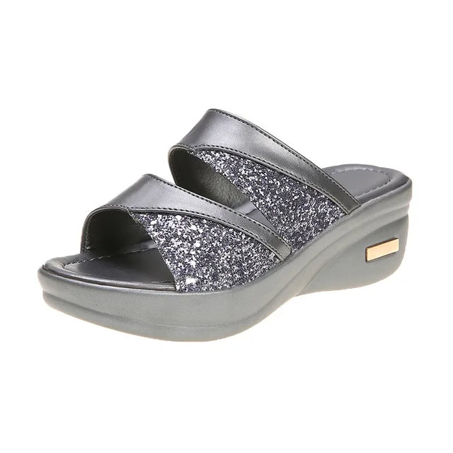 Thérèse Glitter Wedge Sandalen