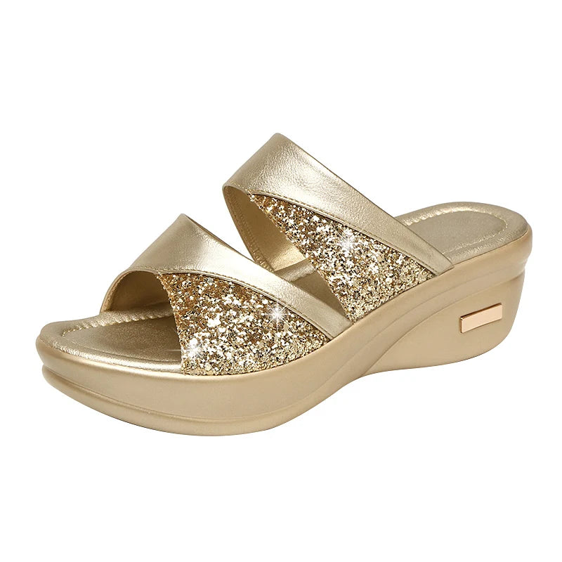 Thérèse Glitter Wedge Sandalen