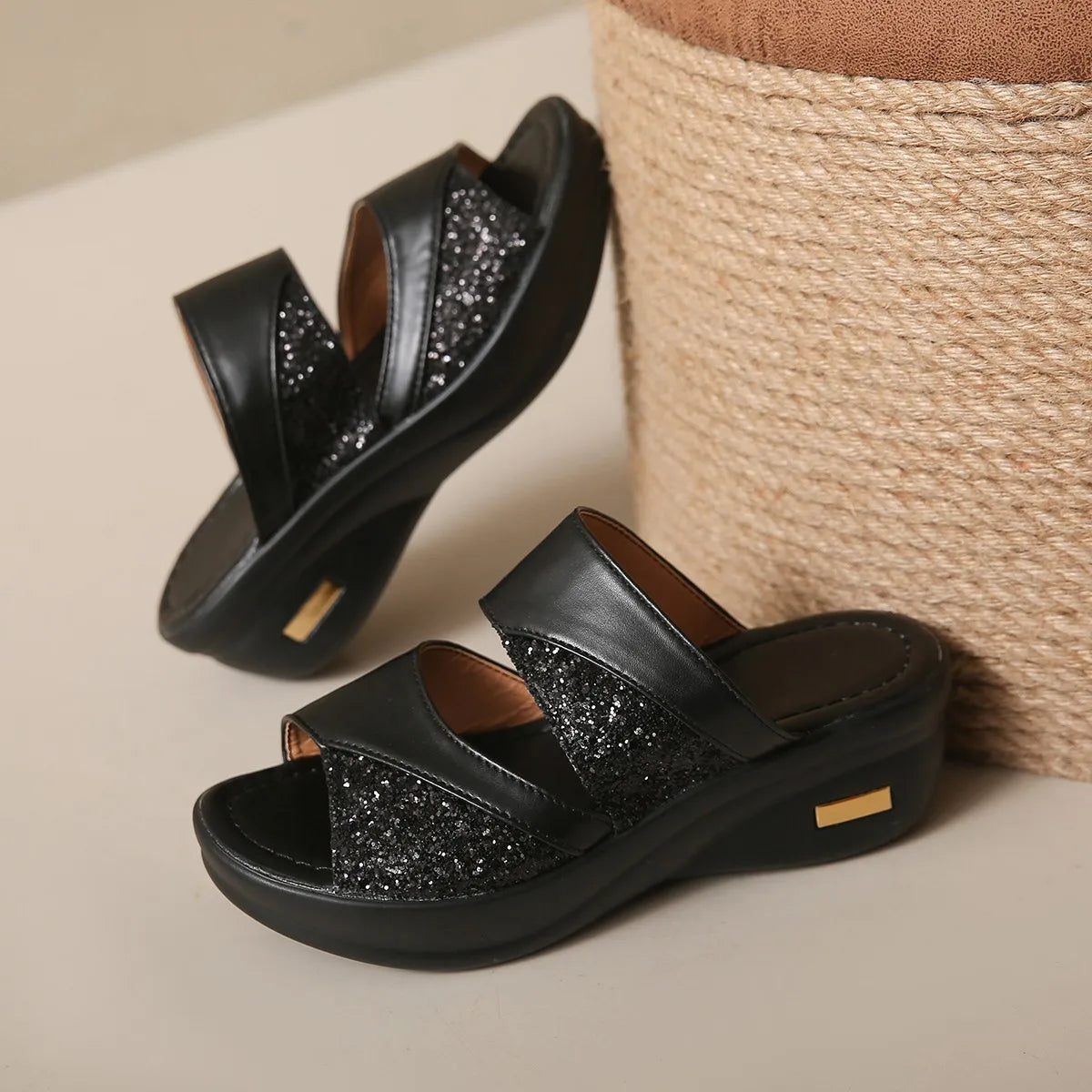 Thérèse Glitter Wedge Sandalen