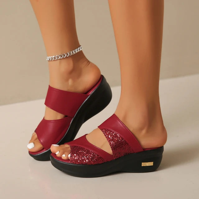 Thérèse Glitter Wedge Sandalen